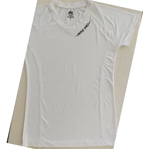 تیشرت زنانه یقه هفت nike pro زرد 36 38