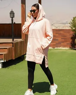 هودی زنانه بلند پاییزه کلاهدار