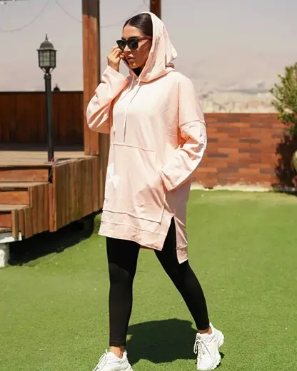 هودی زنانه بلند پاییزه کلاهدار
